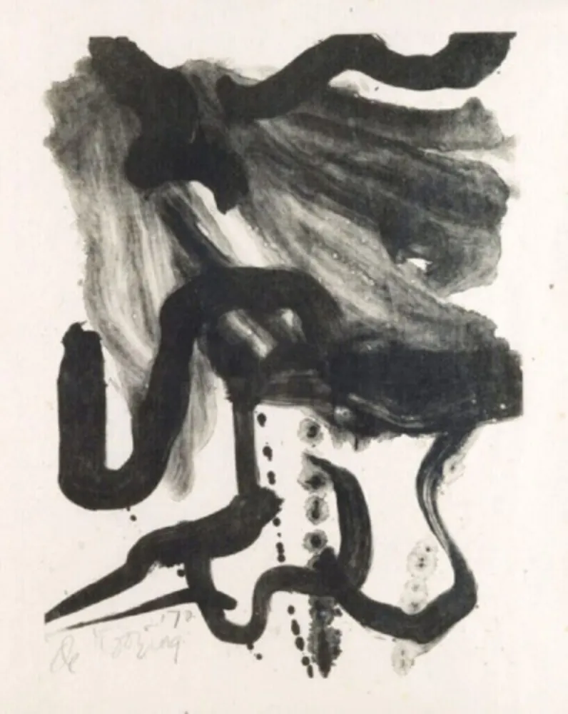 リトグラフ De Kooning - Woman with long hair and corset