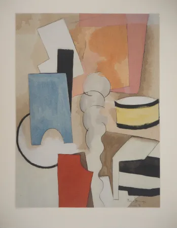 リトグラフ De La Fresnaye - Nature morte cubiste au tambour