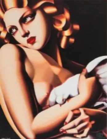 シルクスクリーン De Lempicka - Femme a la Colombe