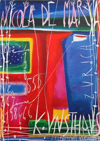 オフセット De Maria - «Kunsthaus Zürich graphisches Kabinett. 29 November 198555 bis 26 Januar 1986666», 1985. 