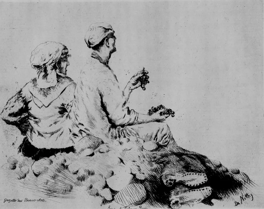 エッチング De Nittis - Route de Castellamare