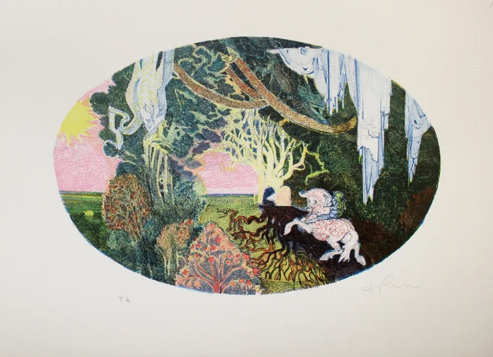 リトグラフ De Rosa - Giardino