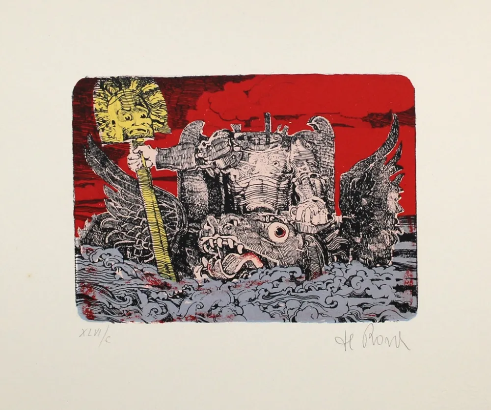 リトグラフ De Rosa - Kopflos / Headless