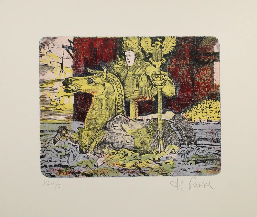 リトグラフ De Rosa - Ritt durchs Wasser