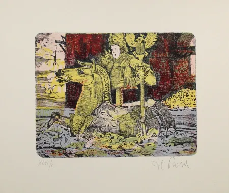 リトグラフ De Rosa - Ritt durchs Wasser