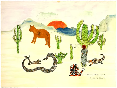 リトグラフ De Saint Phalle - Chief white cloud to the rescue