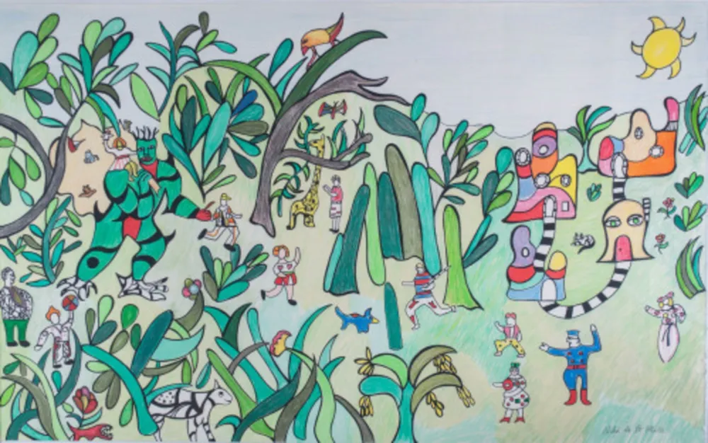 リノリウム彫版 De Saint Phalle - Jungle I, c