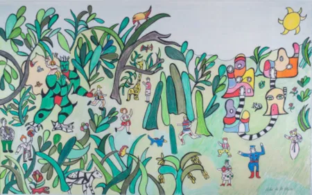 リノリウム彫版 De Saint Phalle - Jungle I, c