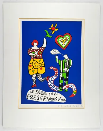 シルクスクリーン De Saint Phalle - Le Sida est là… préservons-nous 