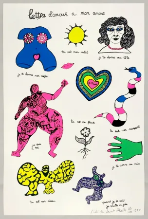 シルクスクリーン De Saint Phalle - Lettre d'amour à mon amour