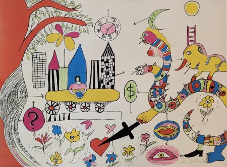 リトグラフ De Saint Phalle - Rêve d'une jeune fille 