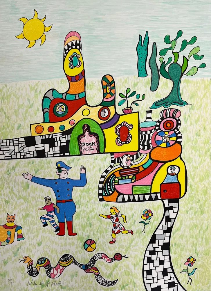 リトグラフ De Saint Phalle - Sortie d'École