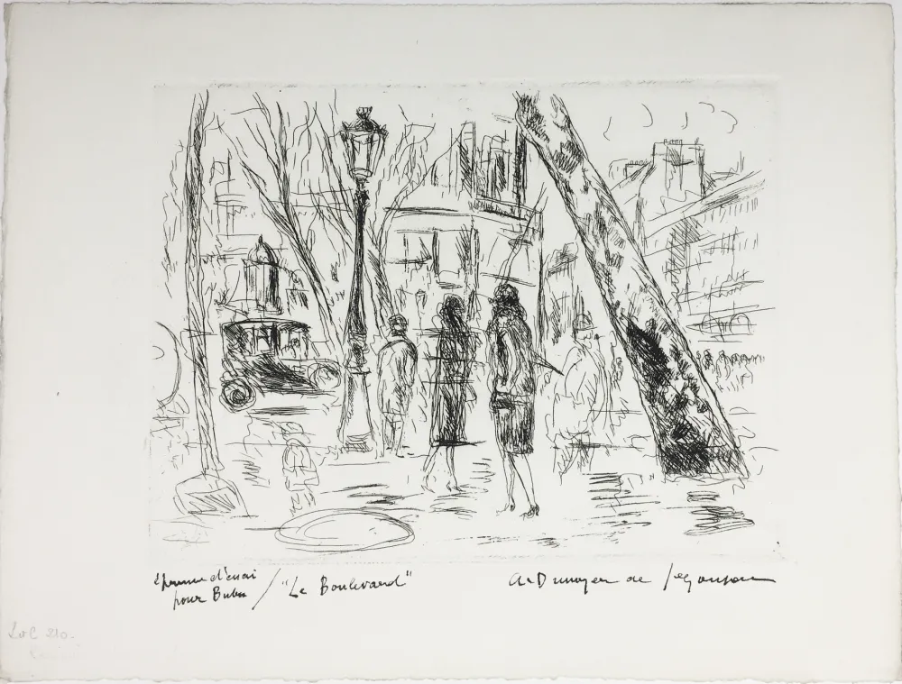 エッチング De Segonzac - LE BOULEVARD. Pour 