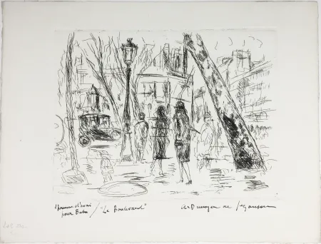 エッチング De Segonzac - LE BOULEVARD. Pour 