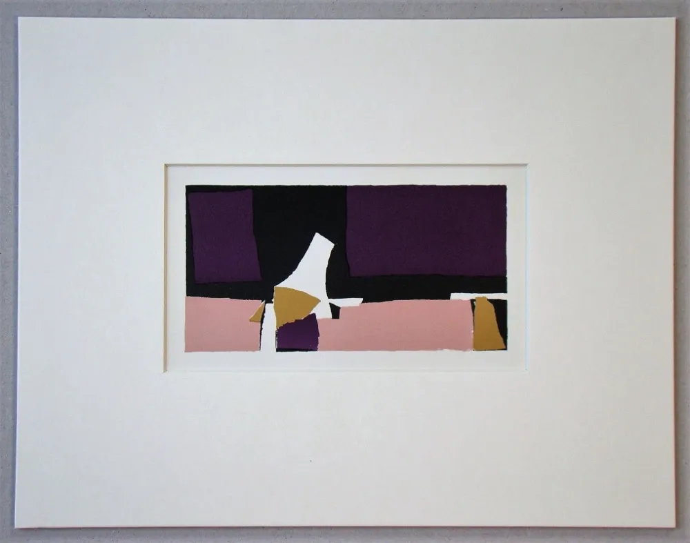 リトグラフ De Stael - Composition Violette - 1952