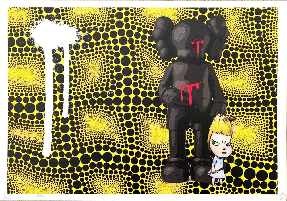 デジタル版画 Death Nyc - Kaws & Angry Girl