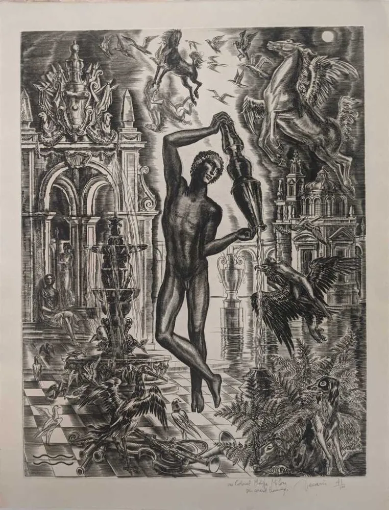 エッチング Decaris - Le Verseau / Aquarius