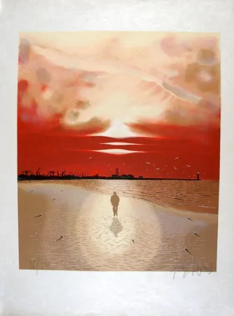 リトグラフ Degans - Le Poète et la Mer