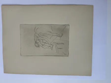 エッチング Degas - Danseuse mettant son chausson