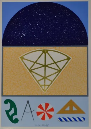 シルクスクリーン Del Pezzo - Cielo stellato