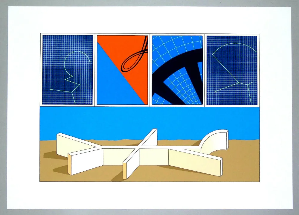 リトグラフ Del Pezzo - Composizione