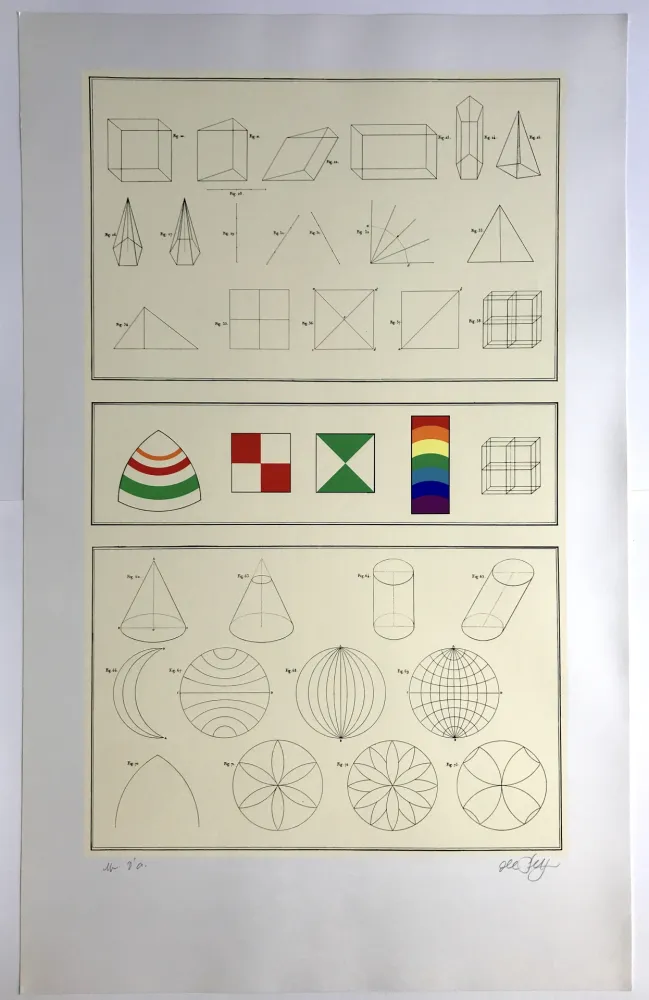 シルクスクリーン Del Pezzo - Géométrie tridimensionnelle