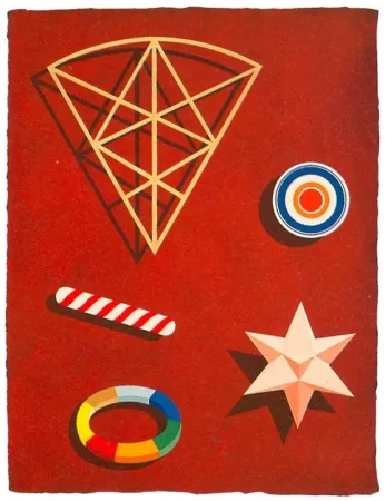 シルクスクリーン Del Pezzo - Rosso pompeiano