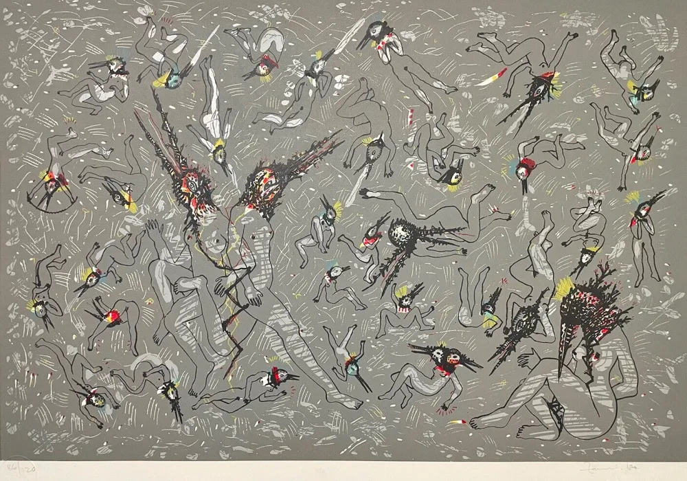 シルクスクリーン Del Rio - Cuerpos celestial