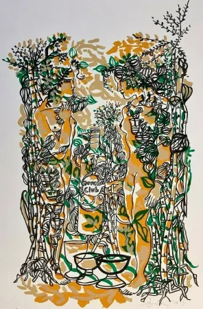 リトグラフ Del Rio - Dos Mujeres