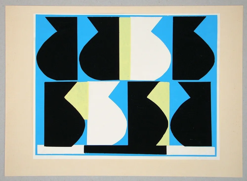 シルクスクリーン Delahaut - Composition pour Art Abstrait