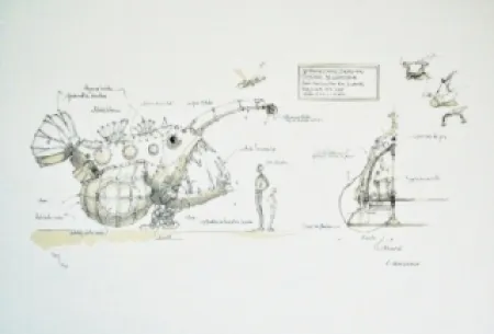 リトグラフ Delarozière - Luminaire des grands fonds