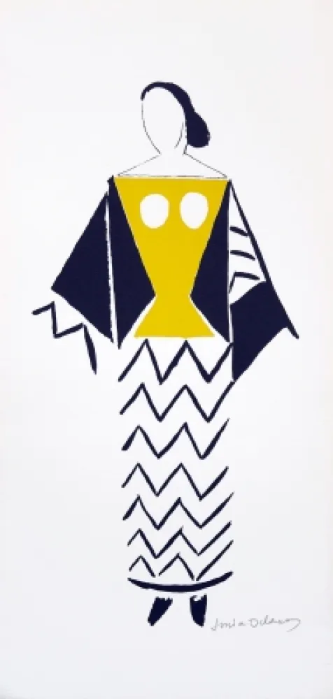 リトグラフ Delaunay - 1921 costume for Dada party in Paris, Coeur a Barbe