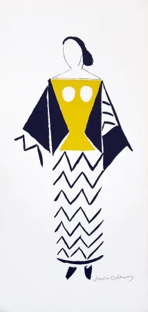 リトグラフ Delaunay - 1921 costume for Dada party in Paris, Coeur a Barbe