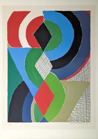 リトグラフ Delaunay - Abstraction colorée 