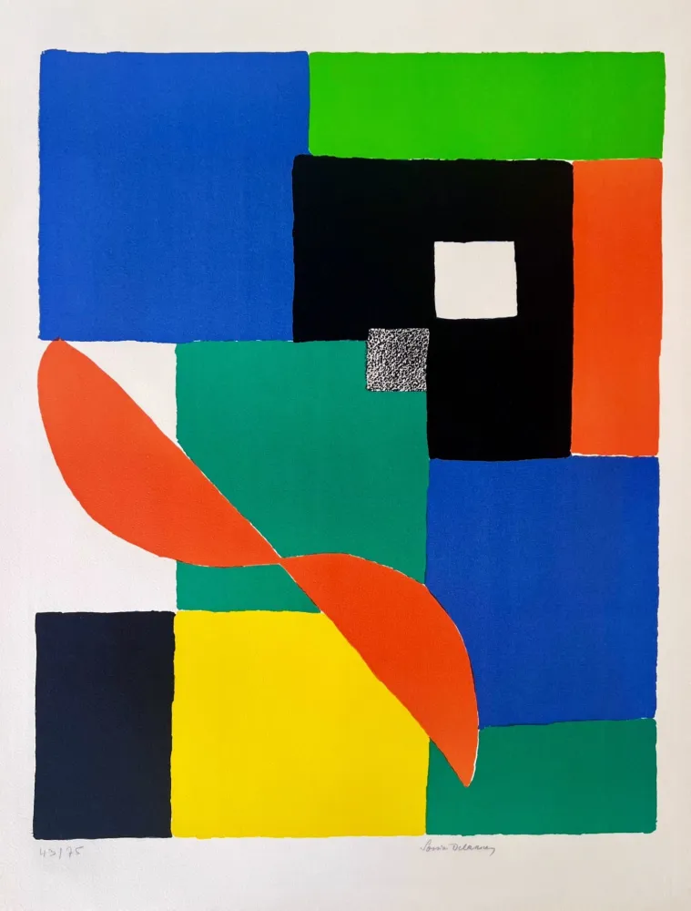 リトグラフ Delaunay - Hélice Rouge 