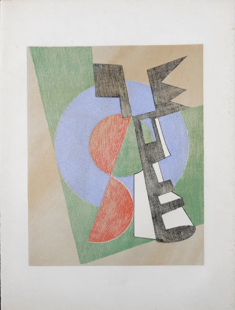 リトグラフ Delaunay - Sonia Delaunay & Alberto Magnelli. - Untitled Collaboration, Aux Nourritures Terrestres, 1950