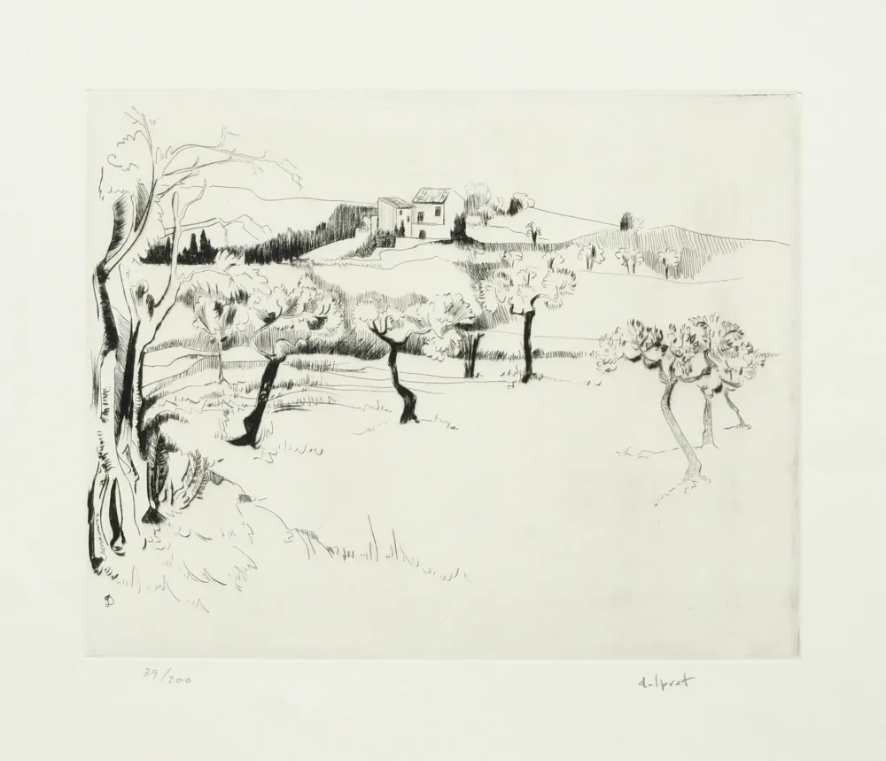 エッチング Delprat - Paysage