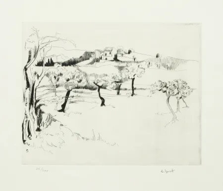 エッチング Delprat - Paysage