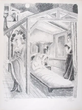 リトグラフ Delvaux - La Mer est proche