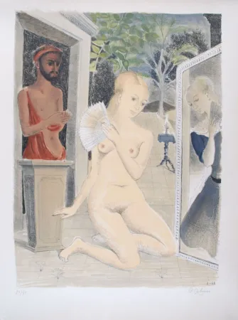 リトグラフ Delvaux - L'Eventail