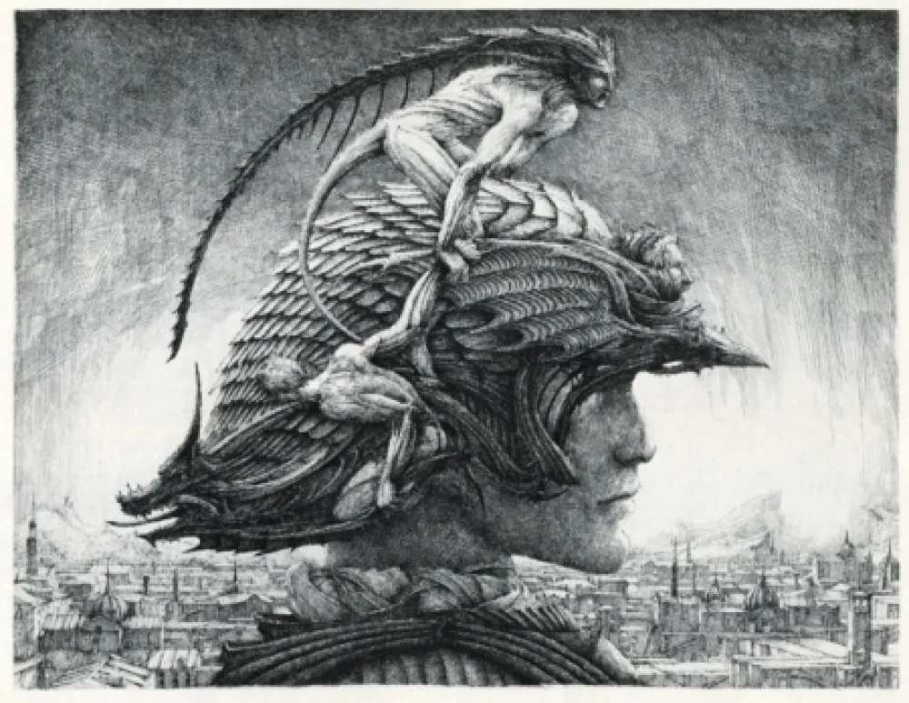 彫版 Desmazières - Casque d'Apparat/Head of a soldier