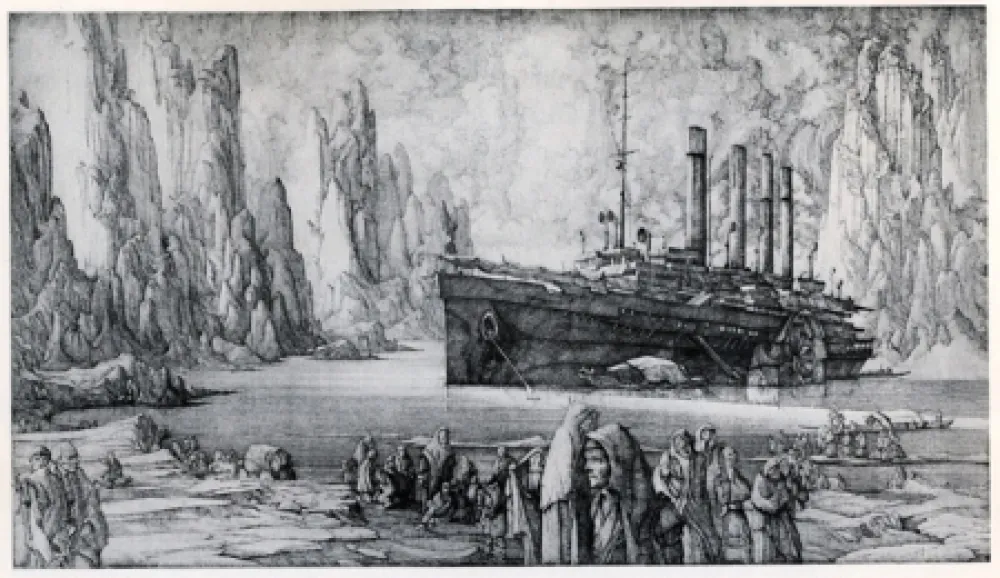 彫版 Desmazières - Le Debarquement