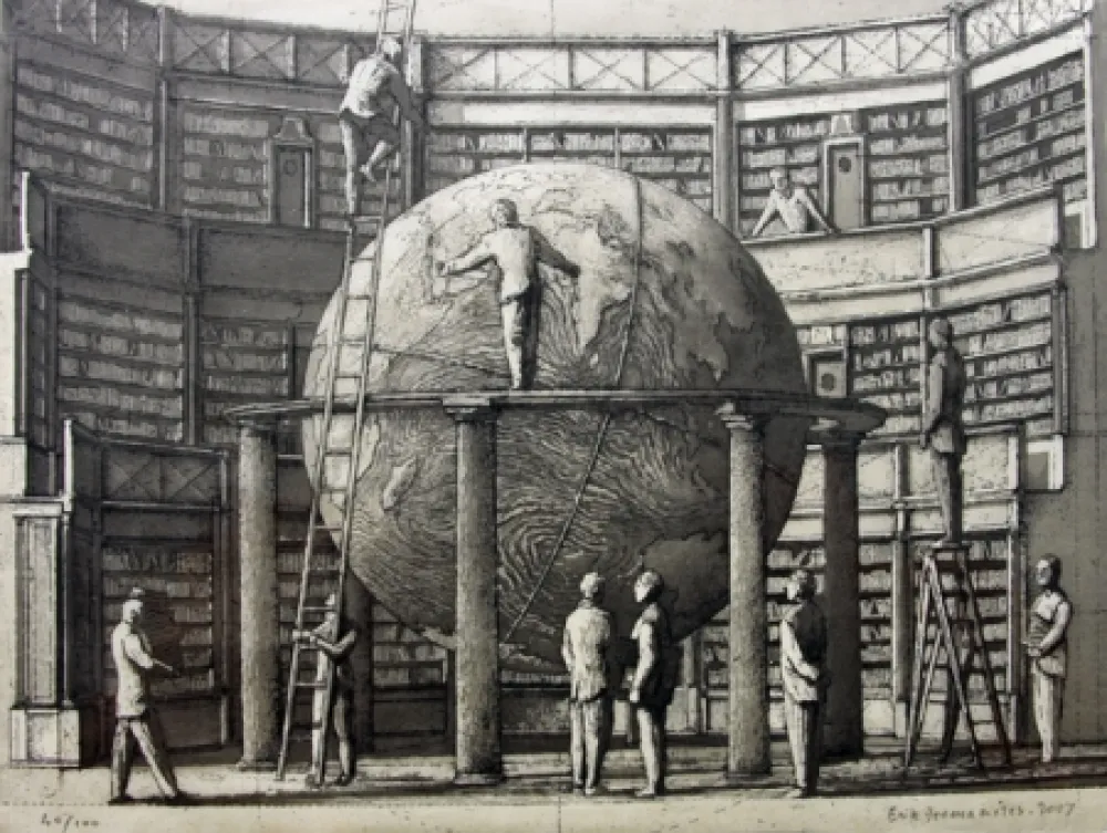 エッチングと　アクチアント Desmazières - Theatre de Geographie