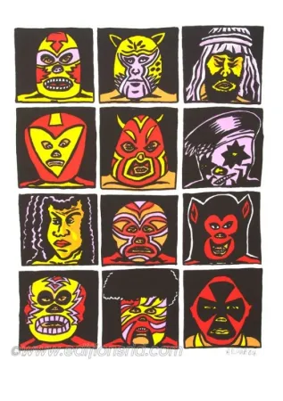 リトグラフ Di Rosa - Catcheurs