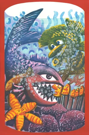 リトグラフ Di Rosa - Drame dans l'Aquarium