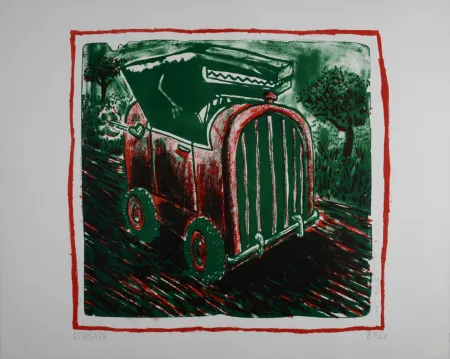 リトグラフ Di Rosa - La voiture de Raphaël, 1984