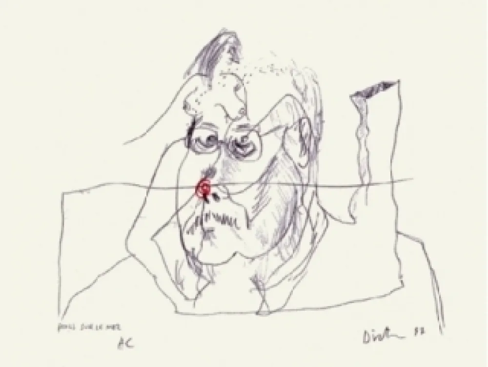 シルクスクリーン Dietman - Poils sur le nez