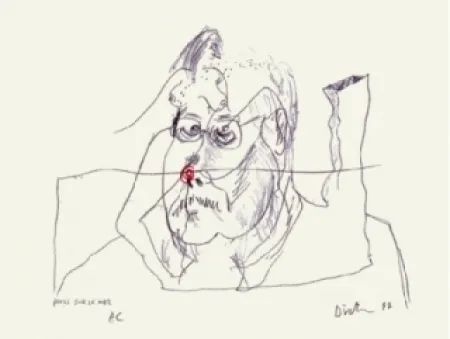 シルクスクリーン Dietman - Poils sur le nez