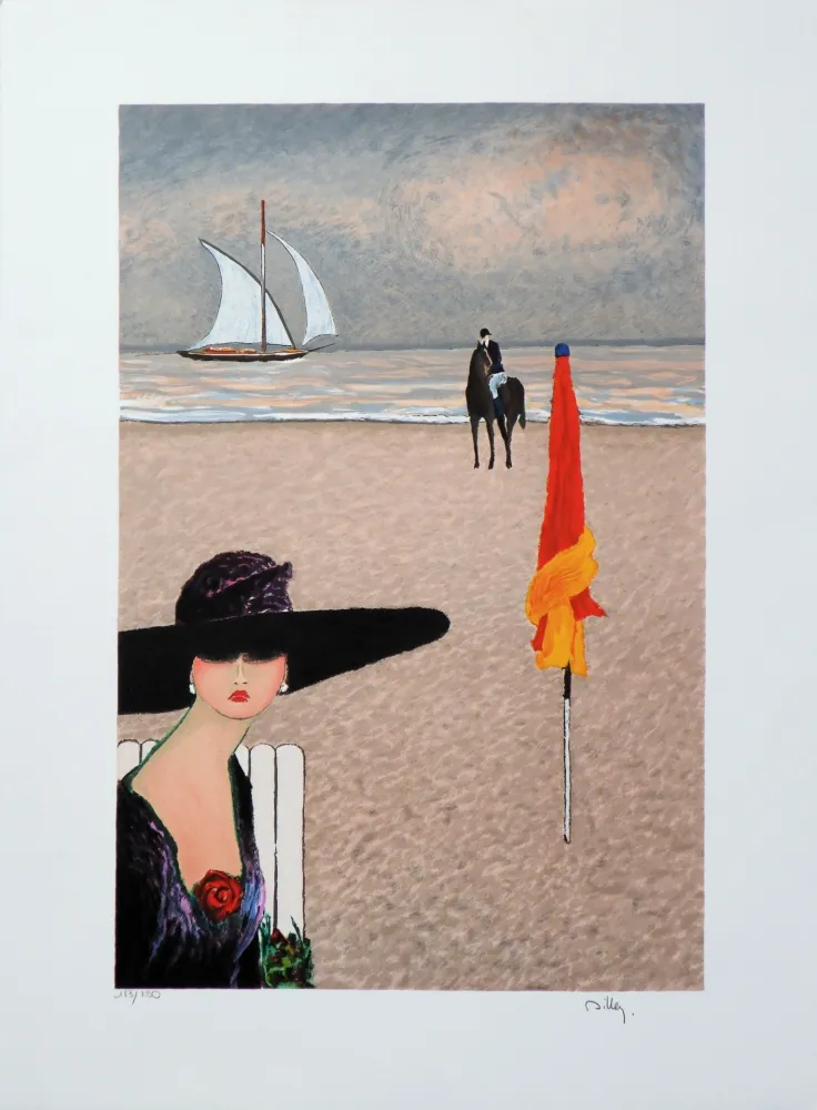 リトグラフ Dilley - Elégante à Deauvill