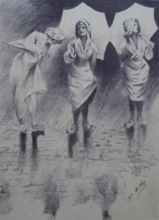 リトグラフ Dillon - Pluviôse / Rainy